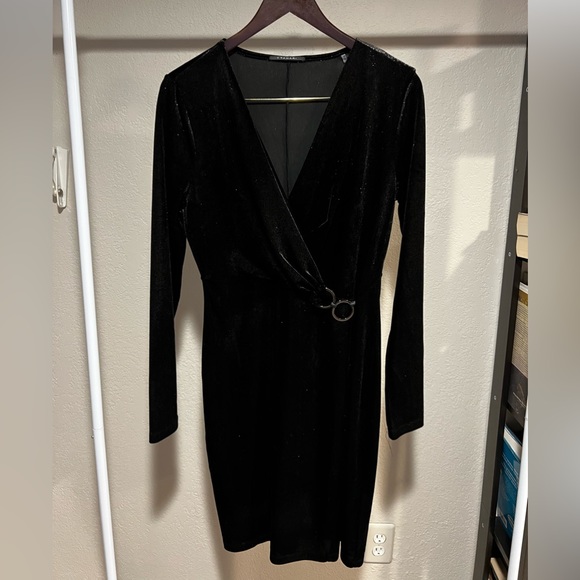 T Tahari black shimmery velvet dress w tags - Picture 3 of 7